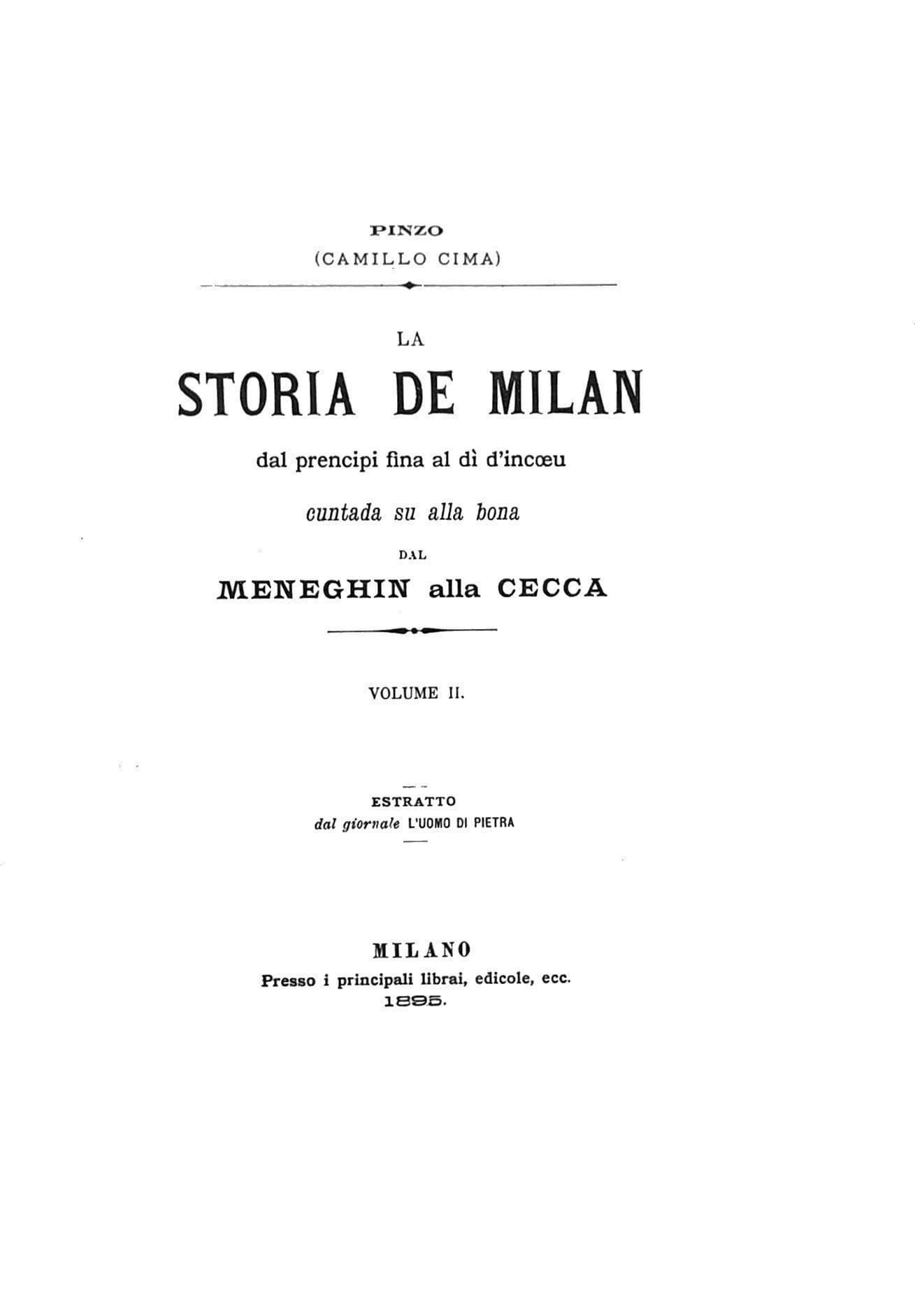 La storia de Milan dal prencipi fina al dì d'incoeu vol.2