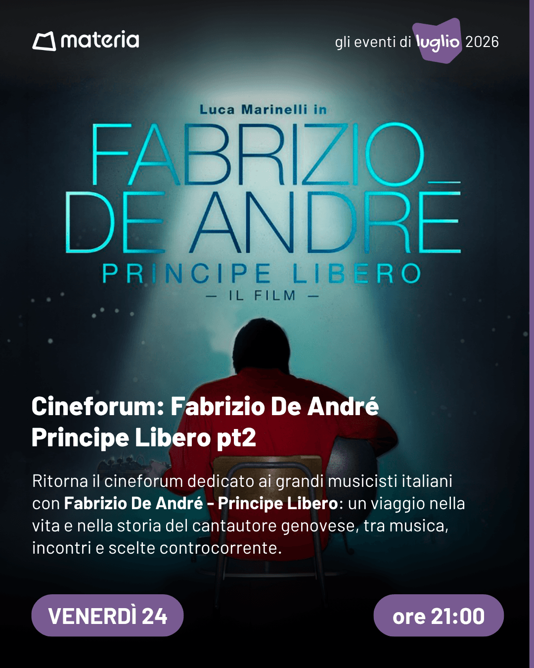 Cineforum: Fabrizio De André - Principe Libero