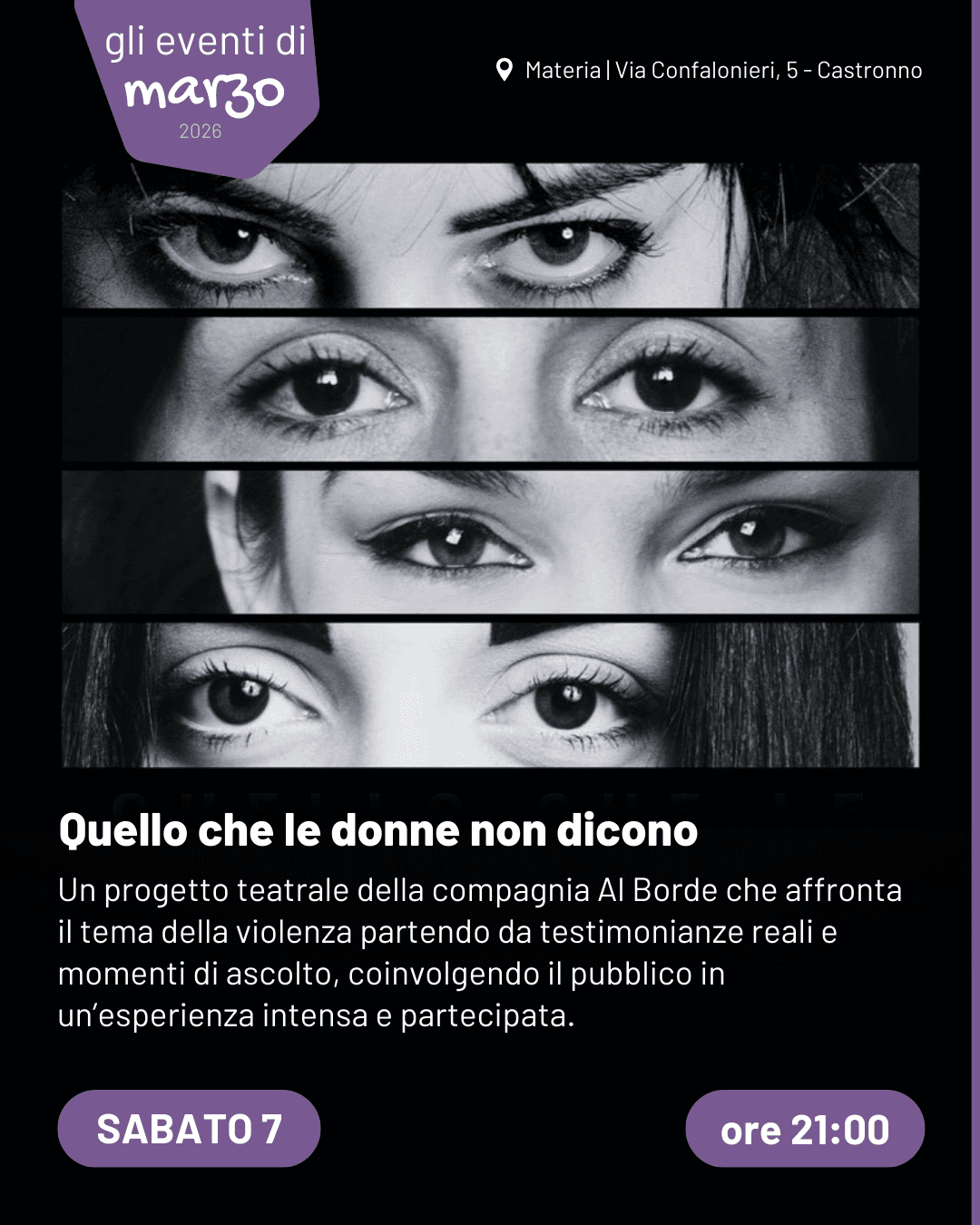 al borde spettacolo Quello che le donne non dicono