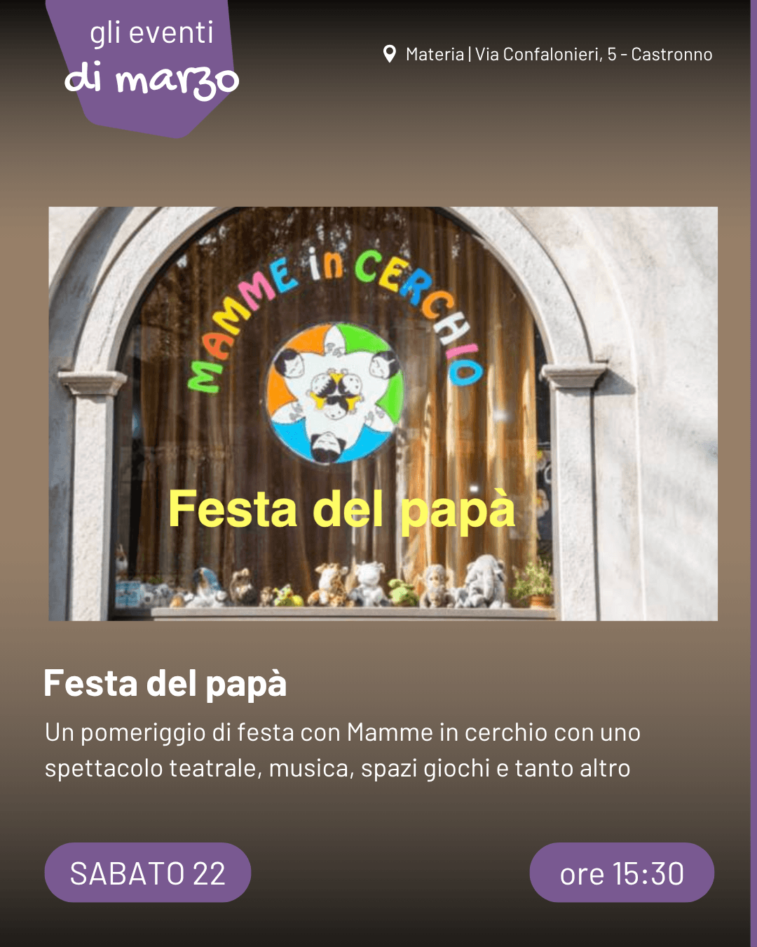 festa del papà con mamme in cerchio