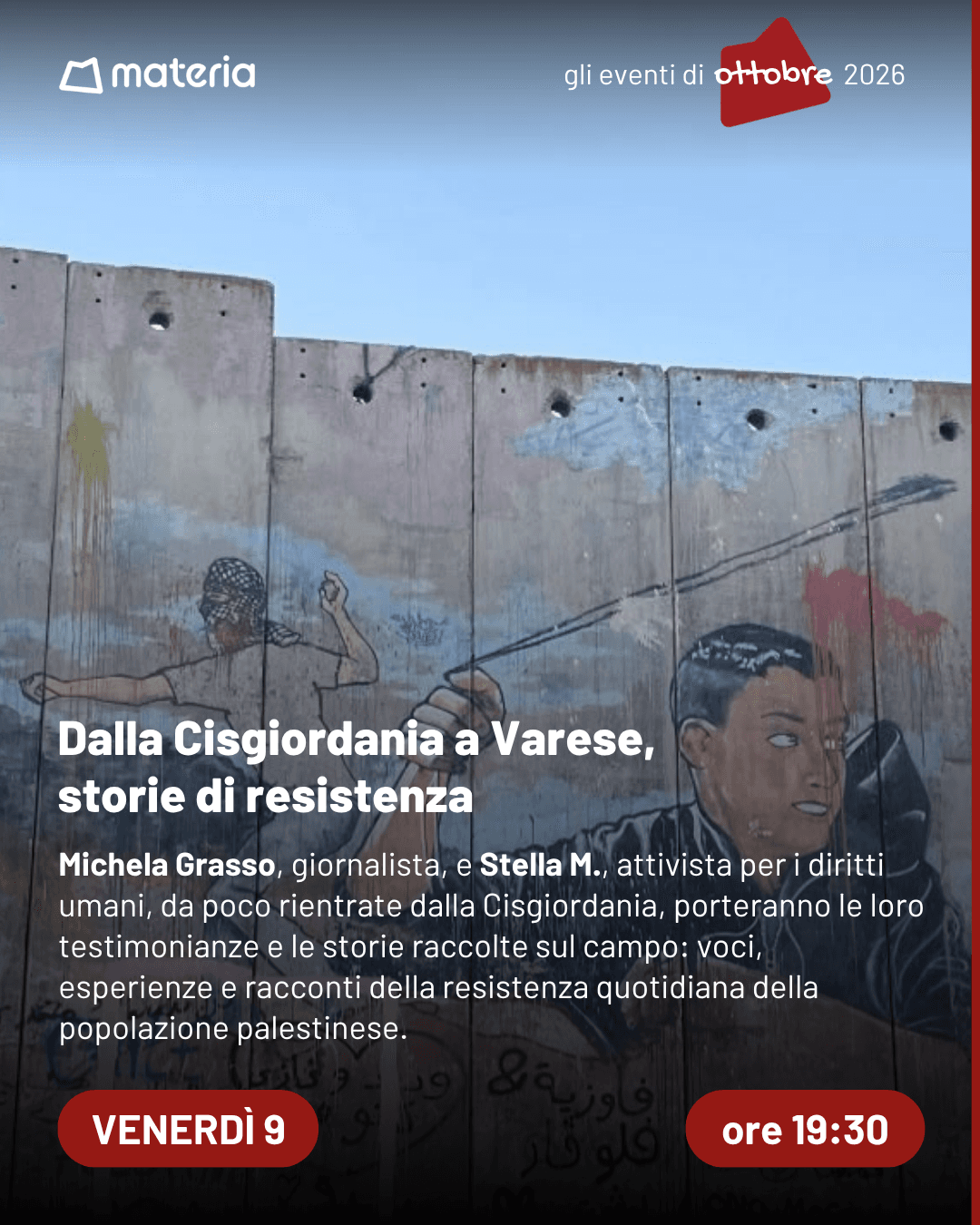 Dalla Cisgiordania a Varese, storie di resistenza 